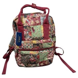 POLO RALPH LAUREN Backpack Patchwork Quilted Big Pony Burnt Russet Floral NWT